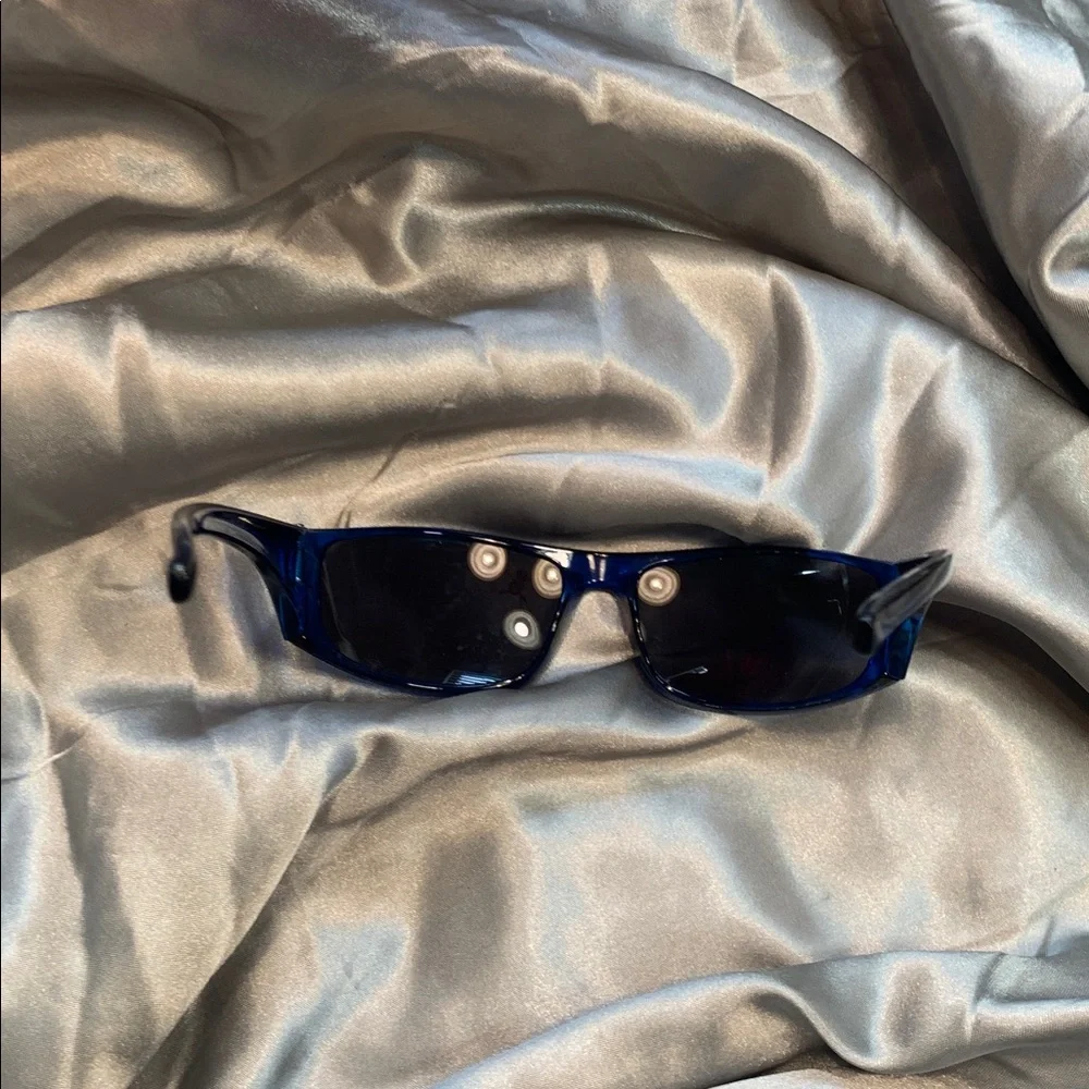 🌹Tommy Bahama Kids• Unisex Wrap Around UV Deep Blue Transparent Sunglasses